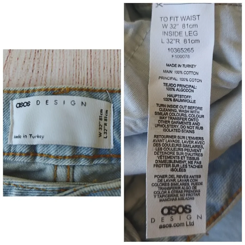 ASOS DESIGN tapered jeans sz 32